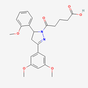 5-[3-(3,5-dimethoxyphenyl)-5-(2-methoxyphenyl)-4,5-dihydro-1H-pyrazol-1-yl]-5-oxopentanoic acid