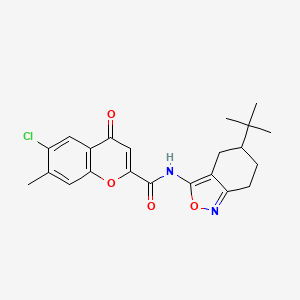 molecular formula C22H23ClN2O4 B15110301 N-(5-tert-butyl-4,5,6,7-tetrahydro-2,1-benzoxazol-3-yl)-6-chloro-7-methyl-4-oxo-4H-chromene-2-carboxamide 