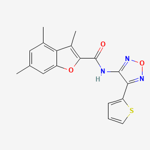 3,4,6-trimethyl-N-[4-(thiophen-2-yl)-1,2,5-oxadiazol-3-yl]-1-benzofuran-2-carboxamide