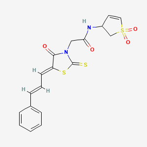 N-(1,1-dioxido-2,3-dihydrothiophen-3-yl)-2-{(5Z)-4-oxo-5-[(2E)-3-phenylprop-2-en-1-ylidene]-2-thioxo-1,3-thiazolidin-3-yl}acetamide