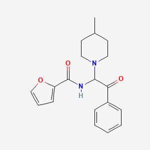 molecular formula C19H22N2O3 B15110346 N-[1-(4-methylpiperidin-1-yl)-2-oxo-2-phenylethyl]furan-2-carboxamide 