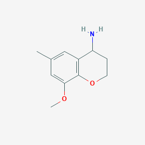 molecular formula C11H15NO2 B15110376 8-methoxy-6-methyl-3,4-dihydro-2H-1-benzopyran-4-amine 