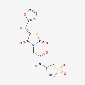 N-(1,1-dioxido-2,3-dihydrothiophen-3-yl)-2-[(5Z)-5-(furan-2-ylmethylidene)-2,4-dioxo-1,3-thiazolidin-3-yl]acetamide