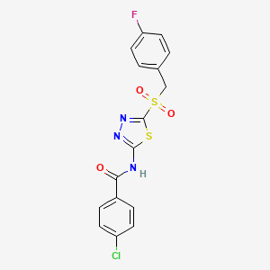 4-chloro-N-{5-[(4-fluorobenzyl)sulfonyl]-1,3,4-thiadiazol-2-yl}benzamide