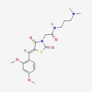 2-[(5Z)-5-(2,4-dimethoxybenzylidene)-2,4-dioxo-1,3-thiazolidin-3-yl]-N-[3-(dimethylamino)propyl]acetamide