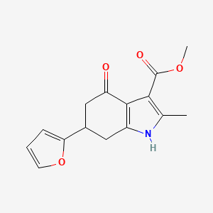 molecular formula C15H15NO4 B15110432 methyl 6-(furan-2-yl)-2-methyl-4-oxo-4,5,6,7-tetrahydro-1H-indole-3-carboxylate 