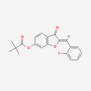 (2Z)-2-(2-fluorobenzylidene)-3-oxo-2,3-dihydro-1-benzofuran-6-yl 2,2-dimethylpropanoate