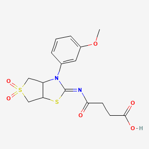 4-{[(2Z)-3-(3-methoxyphenyl)-5,5-dioxidotetrahydrothieno[3,4-d][1,3]thiazol-2(3H)-ylidene]amino}-4-oxobutanoic acid