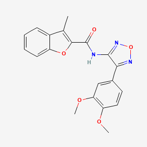 molecular formula C20H17N3O5 B15110489 N-[4-(3,4-dimethoxyphenyl)-1,2,5-oxadiazol-3-yl]-3-methyl-1-benzofuran-2-carboxamide 