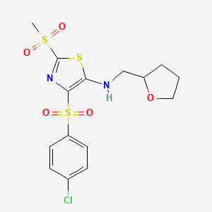 4-(4-chlorobenzenesulfonyl)-2-methanesulfonyl-N-[(oxolan-2-yl)methyl]-1,3-thiazol-5-amine