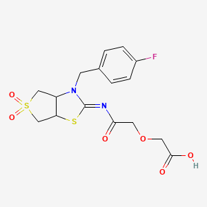 (2-{[(2Z)-3-(4-fluorobenzyl)-5,5-dioxidotetrahydrothieno[3,4-d][1,3]thiazol-2(3H)-ylidene]amino}-2-oxoethoxy)acetic acid