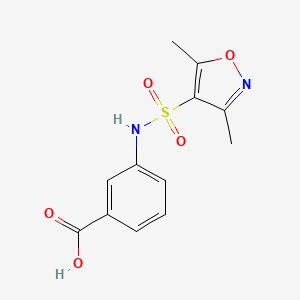 molecular formula C12H12N2O5S B15110516 3-{[(3,5-Dimethylisoxazol-4-yl)sulfonyl]amino}benzoic acid 