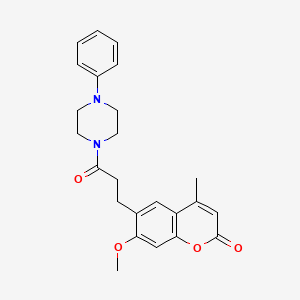 7-methoxy-4-methyl-6-[3-oxo-3-(4-phenylpiperazin-1-yl)propyl]-2H-chromen-2-one