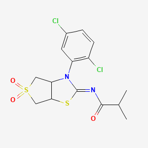 molecular formula C15H16Cl2N2O3S2 B15110529 N-[(2Z)-3-(2,5-dichlorophenyl)-5,5-dioxidotetrahydrothieno[3,4-d][1,3]thiazol-2(3H)-ylidene]-2-methylpropanamide 