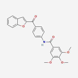 molecular formula C25H21NO6 B15110536 N-[4-(1-benzofuran-2-ylcarbonyl)phenyl]-3,4,5-trimethoxybenzamide 