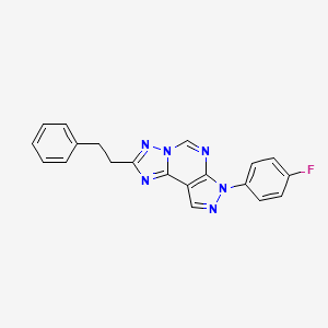 molecular formula C20H15FN6 B15110552 7-(4-fluorophenyl)-2-(2-phenylethyl)-7H-pyrazolo[4,3-e][1,2,4]triazolo[1,5-c]pyrimidine 