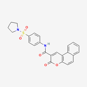 3-oxo-N-[4-(pyrrolidine-1-sulfonyl)phenyl]-3H-benzo[f]chromene-2-carboxamide