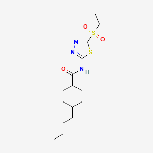 molecular formula C15H25N3O3S2 B15110569 4-butyl-N-[5-(ethylsulfonyl)-1,3,4-thiadiazol-2-yl]cyclohexanecarboxamide 