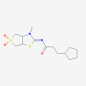 3-cyclopentyl-N-[(2Z)-3-methyl-5,5-dioxidotetrahydrothieno[3,4-d][1,3]thiazol-2(3H)-ylidene]propanamide