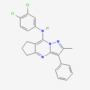 molecular formula C22H18Cl2N4 B15110614 N-(3,4-dichlorophenyl)-2-methyl-3-phenyl-6,7-dihydro-5H-cyclopenta[d]pyrazolo[1,5-a]pyrimidin-8-amine 