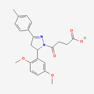 4-[5-(2,5-dimethoxyphenyl)-3-(4-methylphenyl)-4,5-dihydro-1H-pyrazol-1-yl]-4-oxobutanoic acid