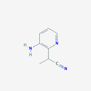 molecular formula C8H9N3 B15110623 2-(3-Aminopyridin-2-yl)propanenitrile 