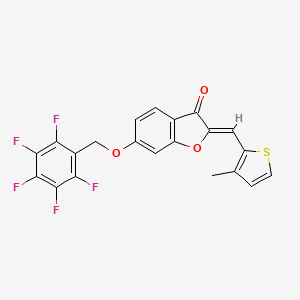 molecular formula C21H11F5O3S B15110624 (2Z)-2-[(3-methylthiophen-2-yl)methylidene]-6-[(pentafluorobenzyl)oxy]-1-benzofuran-3(2H)-one 