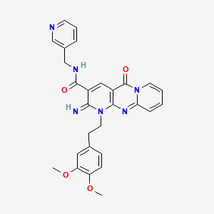 molecular formula C28H26N6O4 B15110658 {1-[2-(3,4-dimethoxyphenyl)ethyl]-2-imino-5-oxo(1,6-dihydropyridino[1,2-a]pyri dino[2,3-d]pyrimidin-3-yl)}-N-(3-pyridylmethyl)carboxamide 