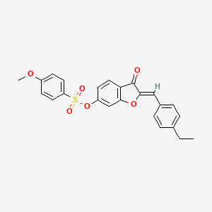 molecular formula C24H20O6S B15110661 (2Z)-2-(4-ethylbenzylidene)-3-oxo-2,3-dihydro-1-benzofuran-6-yl 4-methoxybenzenesulfonate 