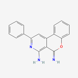 molecular formula C18H13N3O B15110668 5-Imino-2-phenylchromeno[3,4-c]pyridine-4-ylamine 