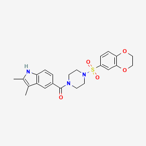 [4-(2,3-dihydro-1,4-benzodioxin-6-ylsulfonyl)piperazin-1-yl](2,3-dimethyl-1H-indol-5-yl)methanone