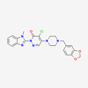 molecular formula C24H23ClN6O3 B15110697 5-[4-(1,3-benzodioxol-5-ylmethyl)piperazin-1-yl]-4-chloro-2-(1-methyl-1H-benzimidazol-2-yl)pyridazin-3(2H)-one 