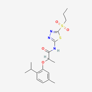 2-[5-methyl-2-(propan-2-yl)phenoxy]-N-[(2Z)-5-(propylsulfonyl)-1,3,4-thiadiazol-2(3H)-ylidene]propanamide