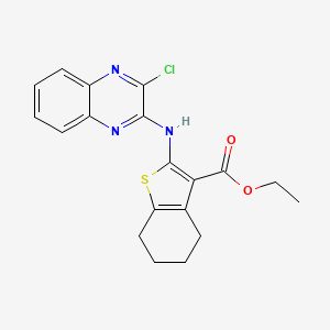 molecular formula C19H18ClN3O2S B15110721 Ethyl 2-[(3-chloroquinoxalin-2-yl)amino]-4,5,6,7-tetrahydro-1-benzothiophene-3-carboxylate 