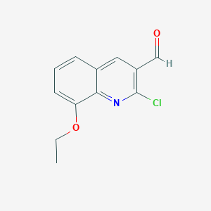 molecular formula C12H10ClNO2 B15110722 3-Quinolinecarboxaldehyde, 2-chloro-8-ethoxy- 