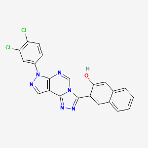 molecular formula C22H12Cl2N6O B15110777 3-[3-(3,4-Dichlorophenyl)-6-hydropyrazolo[5,4-d]1,2,4-triazolo[4,5-e]pyrimidin-7-yl]naphthalen-2-ol 