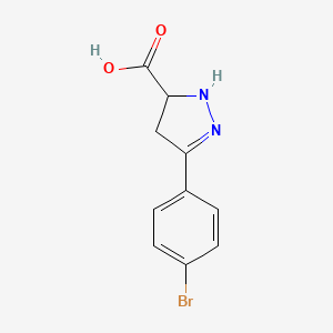 molecular formula C10H9BrN2O2 B15110808 3-(4-Bromophenyl)-4,5-dihydro-1H-pyrazole-5-carboxylic acid CAS No. 113367-47-8