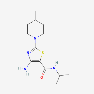 molecular formula C13H22N4OS B15110815 4-amino-2-(4-methylpiperidin-1-yl)-N-(propan-2-yl)-1,3-thiazole-5-carboxamide 