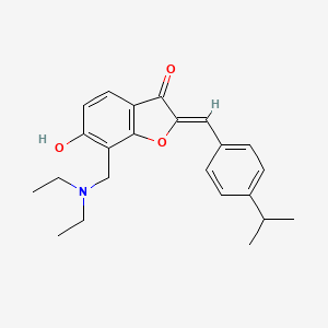 molecular formula C23H27NO3 B15110842 (2Z)-7-[(diethylamino)methyl]-6-hydroxy-2-[4-(propan-2-yl)benzylidene]-1-benzofuran-3(2H)-one 