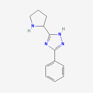 molecular formula C12H14N4 B15110861 5-Phenyl-3-(pyrrolidin-2-yl)-1H-1,2,4-triazole 