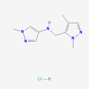 molecular formula C10H16ClN5 B15110868 N-[(2,4-dimethylpyrazol-3-yl)methyl]-1-methylpyrazol-4-amine;hydrochloride 