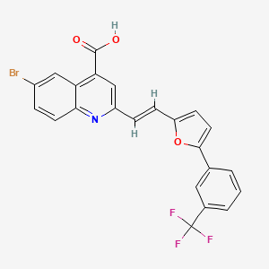 molecular formula C23H13BrF3NO3 B15110874 6-bromo-2-[(E)-2-{5-[3-(trifluoromethyl)phenyl]furan-2-yl}ethenyl]quinoline-4-carboxylic acid 