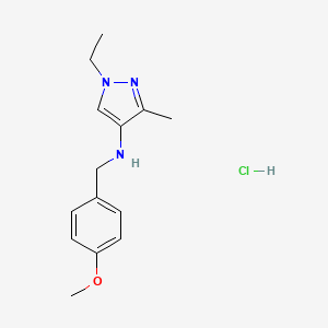 1-ethyl-N-[(4-methoxyphenyl)methyl]-3-methylpyrazol-4-amine;hydrochloride