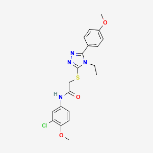 molecular formula C20H21ClN4O3S B15110917 N-(3-chloro-4-methoxyphenyl)-2-{[4-ethyl-5-(4-methoxyphenyl)-4H-1,2,4-triazol-3-yl]sulfanyl}acetamide 