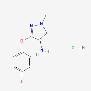 molecular formula C10H11ClFN3O B15110921 3-(4-Fluorophenoxy)-1-methylpyrazol-4-amine;hydrochloride 