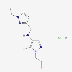 N-[(1-ethylpyrazol-3-yl)methyl]-1-(2-fluoroethyl)-5-methylpyrazol-4-amine;hydrochloride