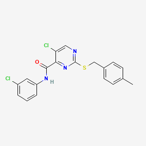 5-chloro-N-(3-chlorophenyl)-2-[(4-methylbenzyl)sulfanyl]pyrimidine-4-carboxamide