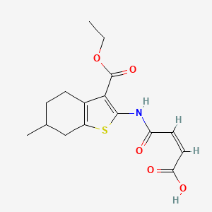 molecular formula C16H19NO5S B15110943 (2Z)-4-{[3-(ethoxycarbonyl)-6-methyl-4,5,6,7-tetrahydro-1-benzothiophen-2-yl]amino}-4-oxobut-2-enoic acid 