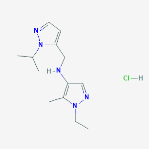 molecular formula C13H22ClN5 B15110951 1-ethyl-N-[(1-isopropyl-1H-pyrazol-5-yl)methyl]-5-methyl-1H-pyrazol-4-amine 