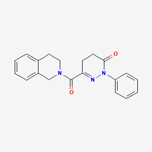 molecular formula C20H19N3O2 B15110958 6-(3,4-dihydroisoquinolin-2(1H)-ylcarbonyl)-2-phenyl-4,5-dihydropyridazin-3(2H)-one 